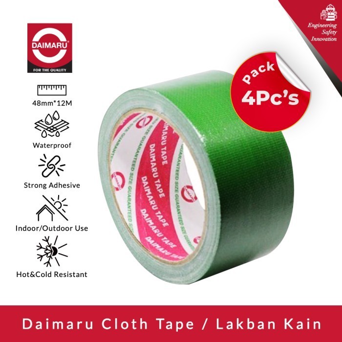 

Dapat 4pcs Cloth Tape Hijau 48mm x 12m
