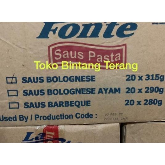 

La Fonte Saus Pasta, Saus Bolognese Bolognaise 1 Dus 20 X 315G