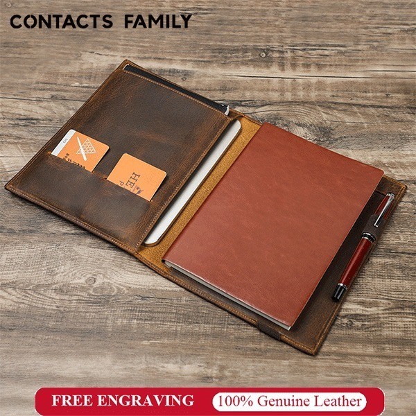 

KONTAK KELUARGA Kulit Kuda Gila A5 B5 Casing Notebook Kertas Sampul Buku dengan Tempat Pena untuk iPad Mini 7.9 ''untuk iPad 11'' Casing Pelindung Multifungsi