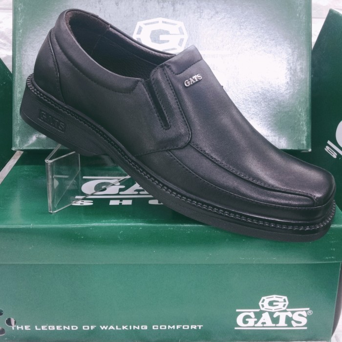 Sepatu Pantofel Pria Kulit Gats Rf 8007 Black Original By Gats