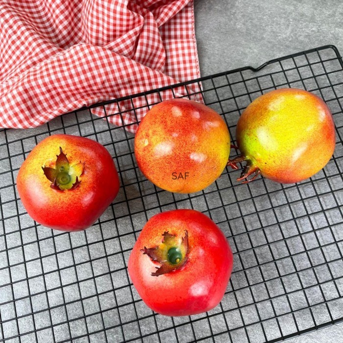 Delima Buah Artificial Palsu Imitasi SAF - Fake Pomegranate Props Foto Produk