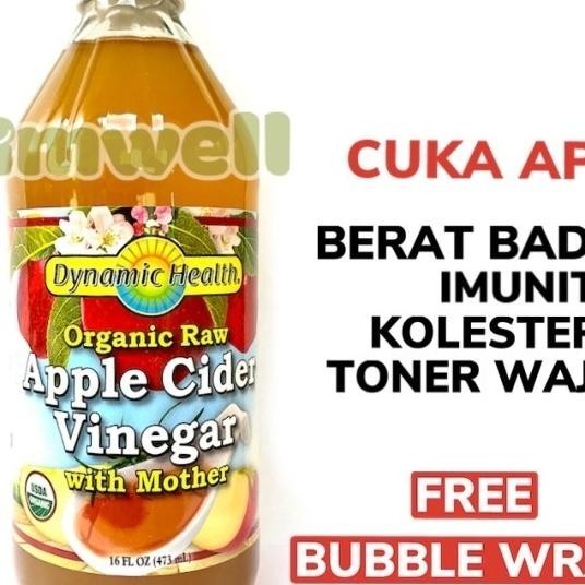 

Dynac Health Cider Vinegar Cuka Apel 473Ml 16Oz Imunitas Toner