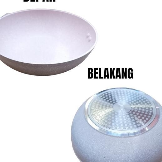 Bolde 24Cm Beige Fry Wok Granite Coating Pan Wajan Panci Kuali