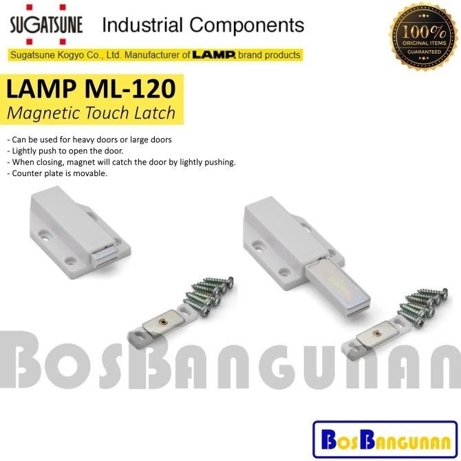 Catch & Latch Tip On Lamp Ml120 White/ Push Open Lemari / Engsel Pintu Termurah