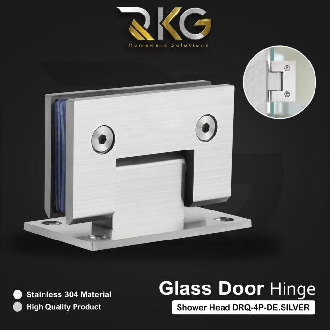 Rkg Engsel Pintu Kaca Ke Tembok Silver Sus304 Tebal 90 Derajat Silver Murah
