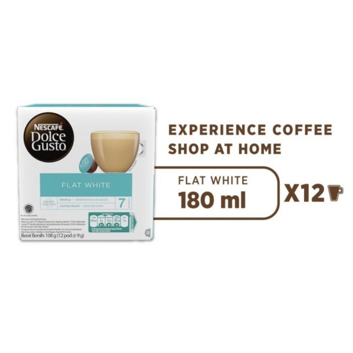 

Nescafe Dolce Gusto Flat White 12 Capsule Coffee Kapsul Kopi