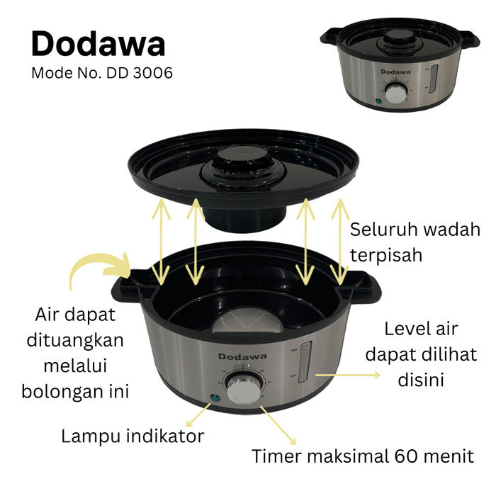 Electric Steamer 3 Level / Alat Kukus Dimsum 3 Tingkat / Mesin Kukusan