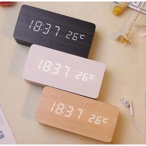 

JD-03 Jam Meja Motif Kayu Digital Led Weker / Desain Wood Alarm LED TD