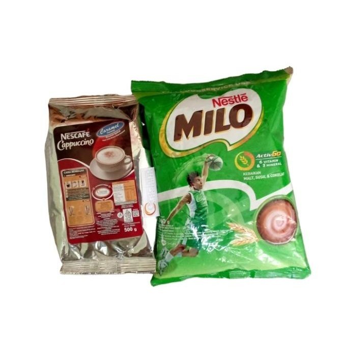 

Nescafe Cappuccino Cappucino Caramel + Milo Complete Mix Profesional