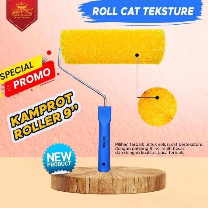 Kuas Roll Cat Tekstur Dinding Kamprot 9 Inch Refill Roll Cat Motif Pai GT