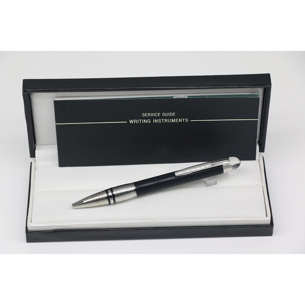 

Pena bolpoin klasik seri kepala kristal starwalker MB MONT mewah berwarna hitam dan perak dengan kualitas tinggi