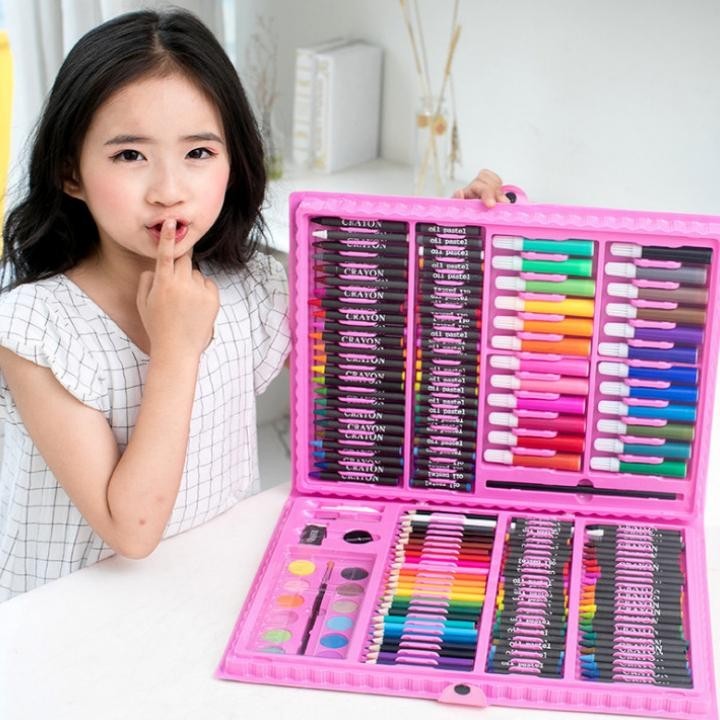 

Vb-8 Sms Drawing Set 168Pcs Oil Pastel Crayon 168 In 1 Set Krayon Mewarnai Dan Melukis Lengkap Dengan Cat Air Alat Mewarnai Anak Anak Bentuk Koper Sale