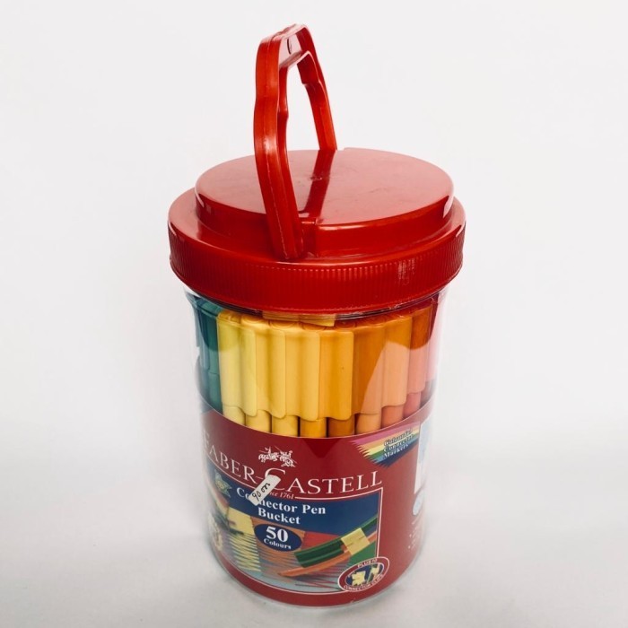 

Sarila Spidol Colourful Connector Pen Marker Bucket 50 Warna Faber Castell