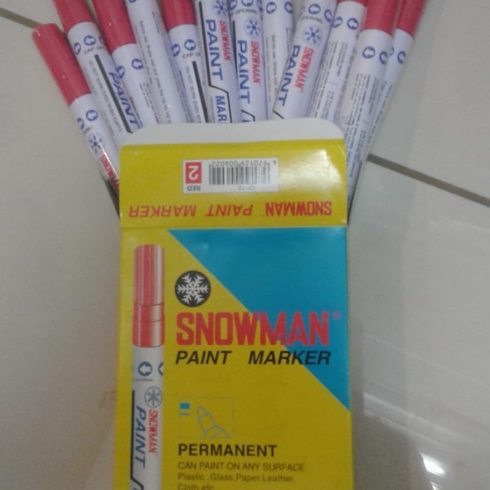 

Sarila Spidol Permanent Paint Marker Snowman Red Isi(12)