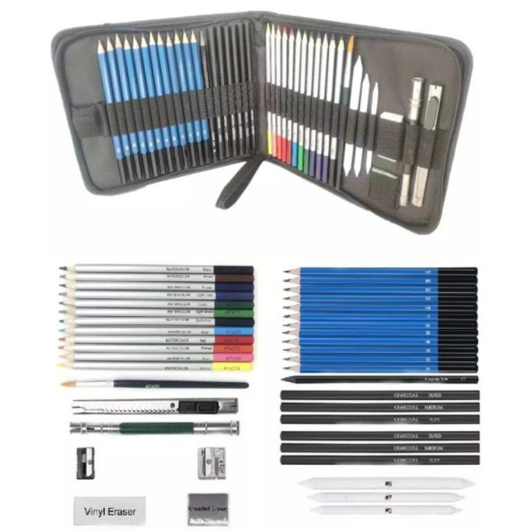 

Uj-32 Professional Drawing Kit Natural Wood Pencil Sketching Pencils Art Supplies With Bag 41Pcs/Set Sale