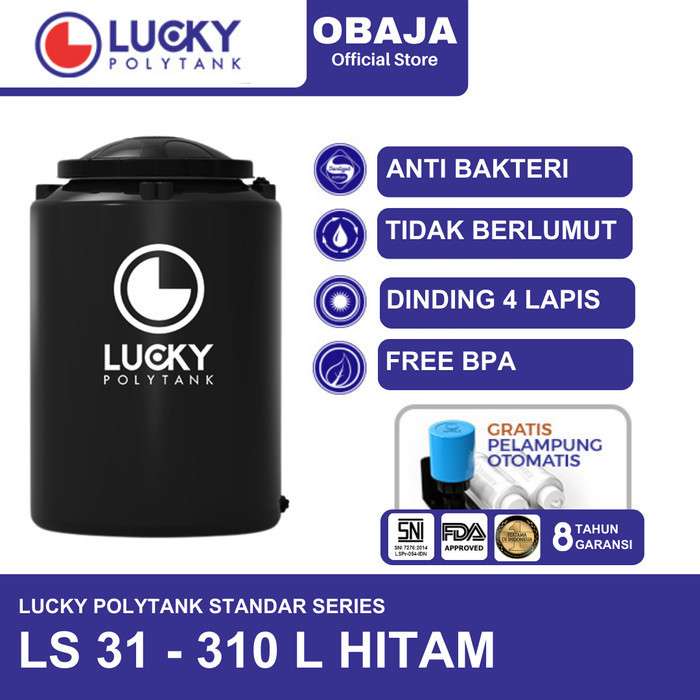 Lucky Polytank Toren / Tandon Air LS 31 Lucky Polytank Hitam