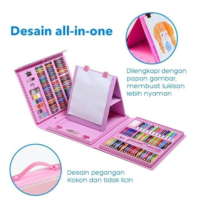 

crayon set 208 pcs krayon mewarnai alat menggambar melukis anak anak LAJ