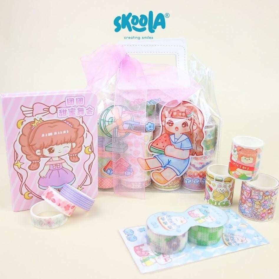 

Tu26 Skoola Stationery Sticker Set Notebook Tape Anak Perempuan Kado Ulang Tahun Christmas Hampers- Washi Cod