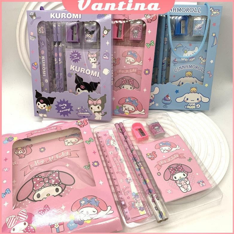 

8.8 Kotak Pensil Anak Set 6 In 1 Karakter Kuromi Gift Murah Lucu / Alat Tulis Set Stationery Untuk Hadiah Anak Sekolah Sanrio Hig Quality