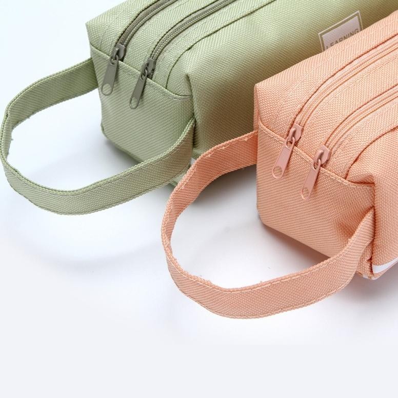 

Hot [Grosir] Kotak Pensil Round Dual Zipper / Tepak Pencil Case Kapasitas Besar Dompet Pouch Tempat Bolpen Pen Make Up Hig Quality