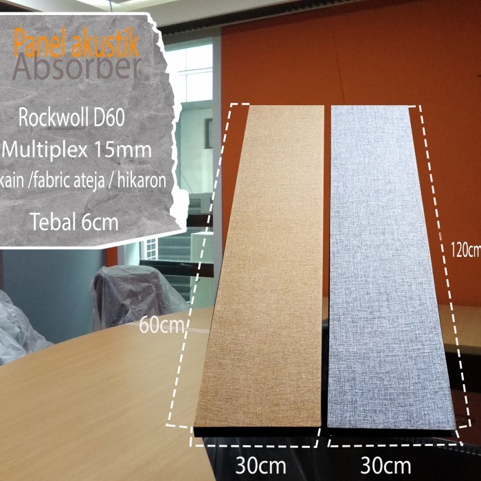 Panel Akustik, Acoustic Panel, Absorber, Peredam Suara 120Cm X 30Cm