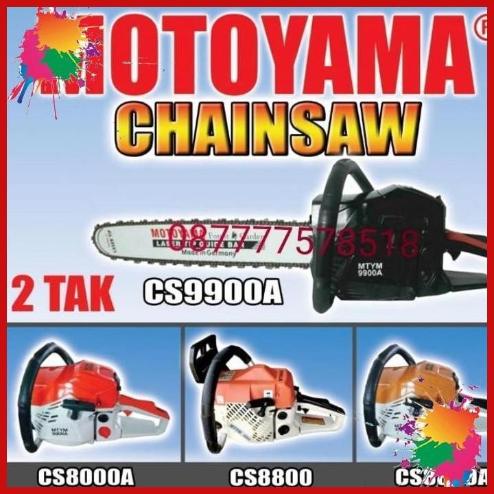 (SJT) CHAINSAW MOTOYAMA CS 9900A & MESIN POTONG KAYU & MESIN POTONG POHON