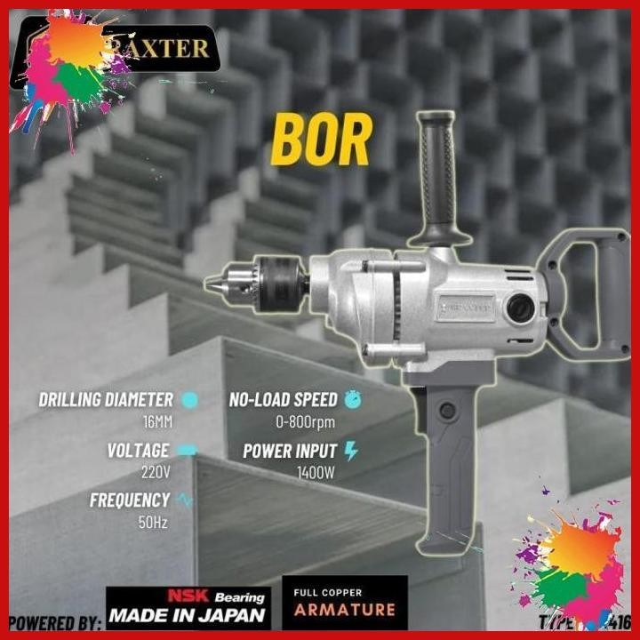 (EPJ) BOR PESAWAT BRAXTER BT1416 ELECTRIC DRILL 16MM MESIN BOR 16MM