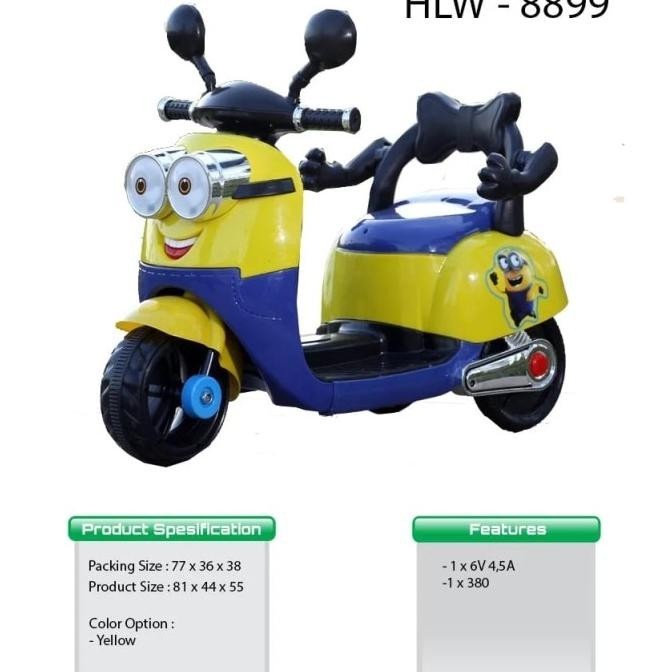 Mainan Motor Aki Anak Minion HLW8899 MOTOKIDS GS