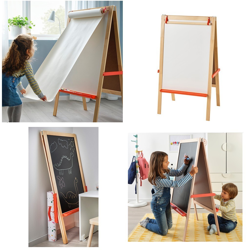 

Papan Tulis Kayu Anak Hitam Putih Bolak Balik Wooden Whiteboard Blackboard