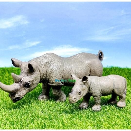 Rhinoceros Faly Animal Figure/ Niatur Mainan Binatang Badak