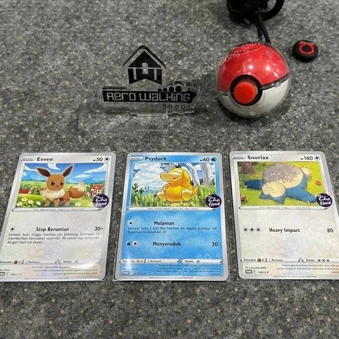 POKEMON X CHATIME CARD KARTU TCG INDO : EEVEE SNORLAX PSYDUCK GARANSI