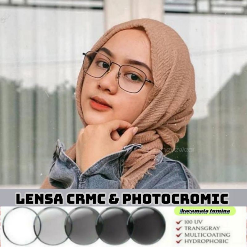 KACAMATA 8863 (Muka kecil oval) Paket lensa CRMC & Photocromic | Frame kacamata antiradiasi