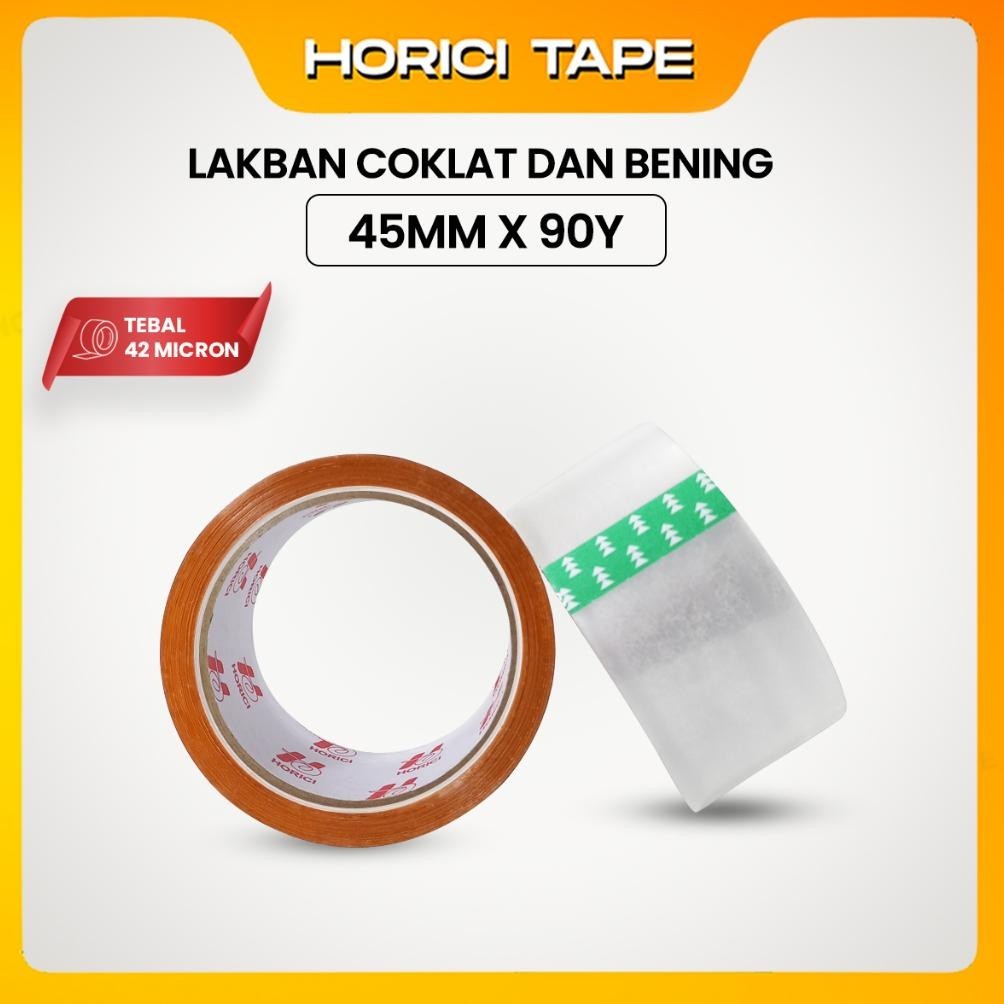 

wes-24 1 DUS ISI 72 PCS HORICI 42Mic TAPE ASLI MURAH SUPER CLEAR 45MM X 90Y LAKBAN BENING DAN COKLAT Sale