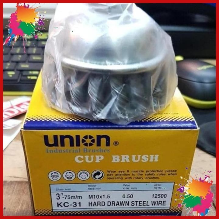 

(smt) union kc31 sikat mangkok kawat kepang 3" union kc 31 cup brush steel