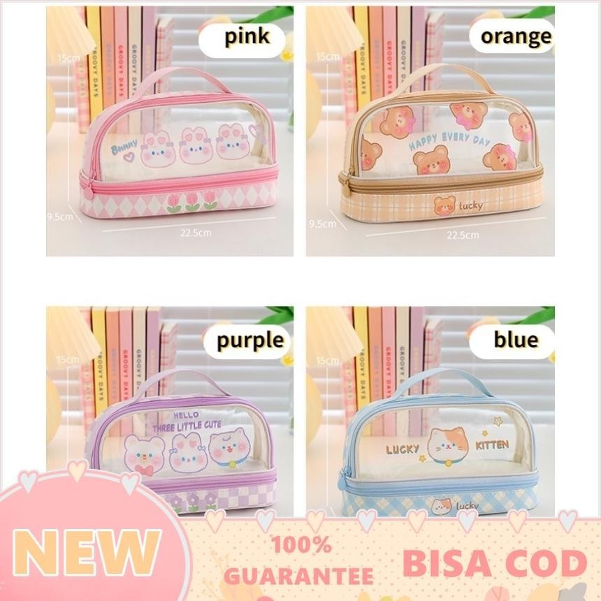 

uj-53 Kartun Kecantikan Tinggi Bag Pen Kapasitas Besar Bag Pelajar Tangan Pen Bag Pen Storage Bag Manis Makeup Kotak Stationery Original