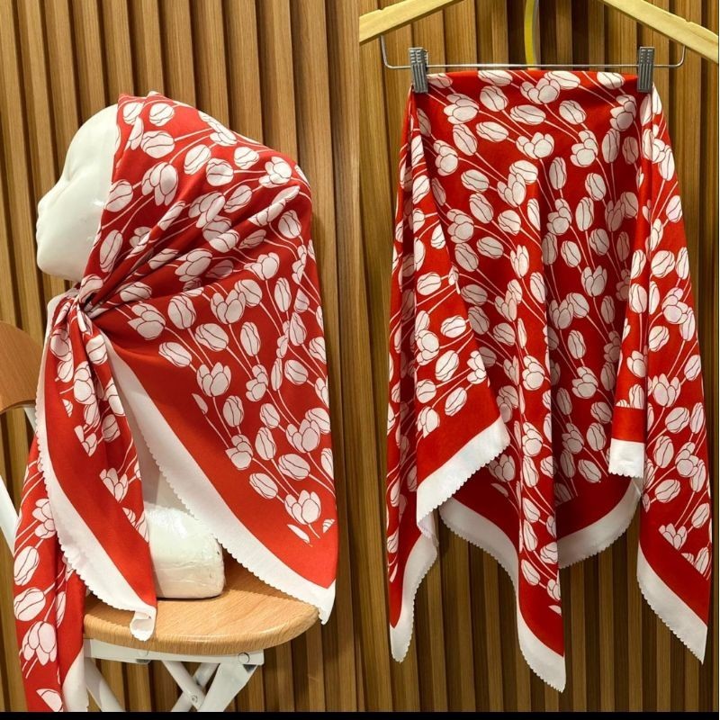 JILBAB SEGI 4 DENAY KW /KERUDUNG DENAY SEGI EMPAT DENAY KW SEGI 4 EMPAT KATUN VOAL MOTIF PREMIUM SEG