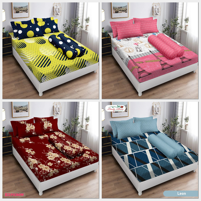 Far Sprei Lady Rose 180X200 King Size - Seprei B4 4 Bantal 2 Guling