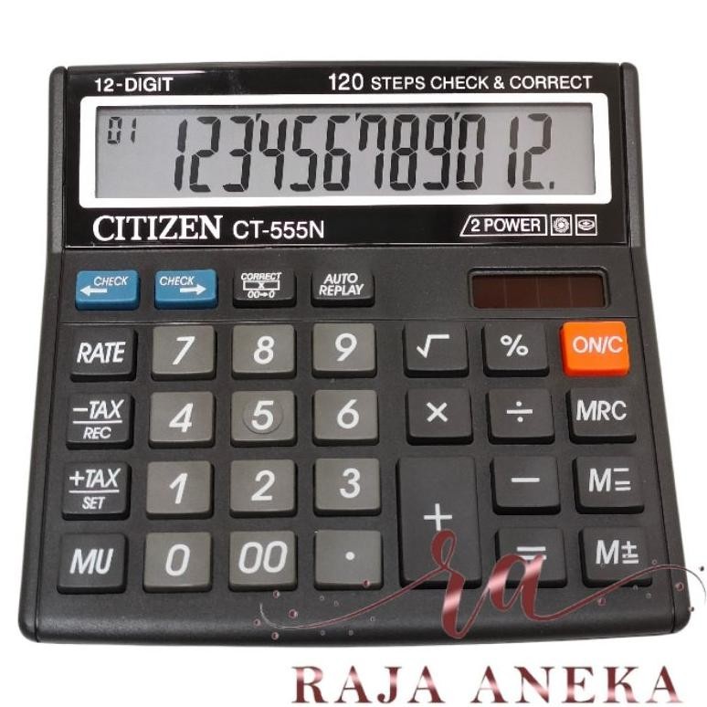 

Kalkulator Citizen CT-555N MEJA DAGANG COMPACT 12 DIGIT AWET BERKUALITAS CHECK CEK ULANG ct 555