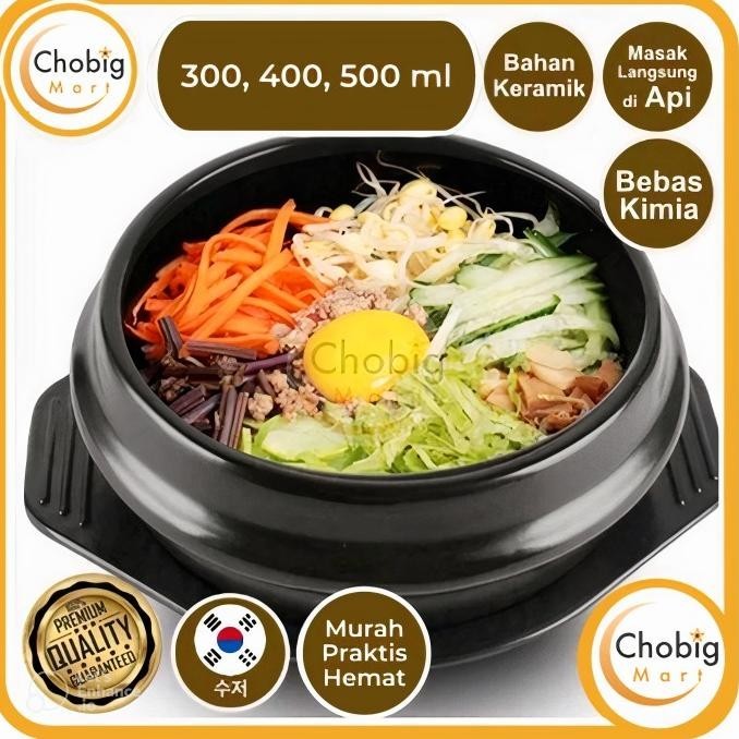 BEBAS ONGKIR - Ttukbaegi Mangkok Keramik Korea Ceramic Bowl Bibimbap Dolsot Clay Pot