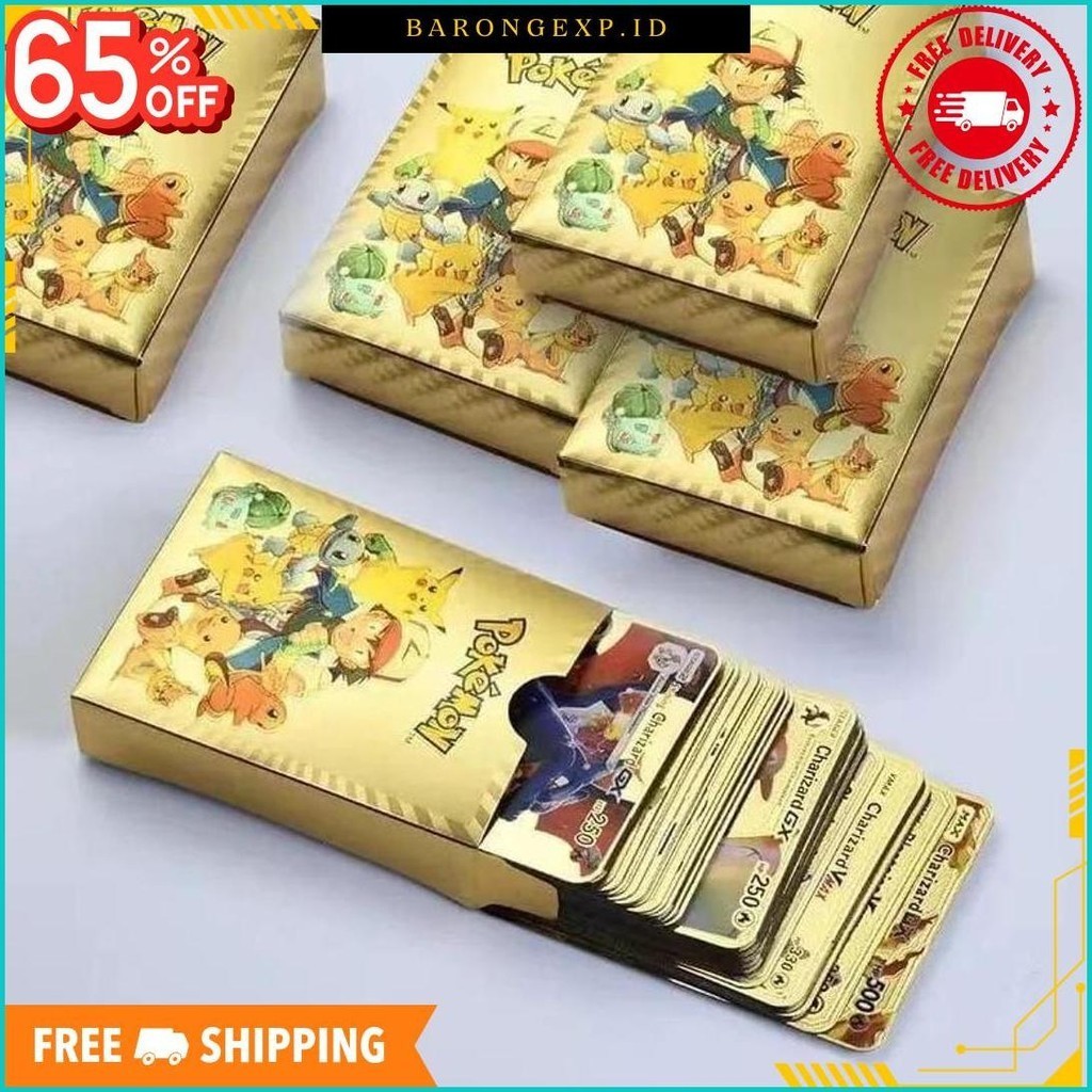55 LEMBAR KARTU POKEMON GOLD/ASLI/KARTU POKEMON GOLDEN CARD//BAHAN METAL EMAS MURAH ORIGINAL PRODUK