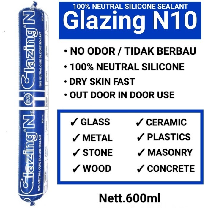

Lem Sosis/Dodol Silicone Sealant GLAZING N10 IKA 100% NEUTRAL TYPE