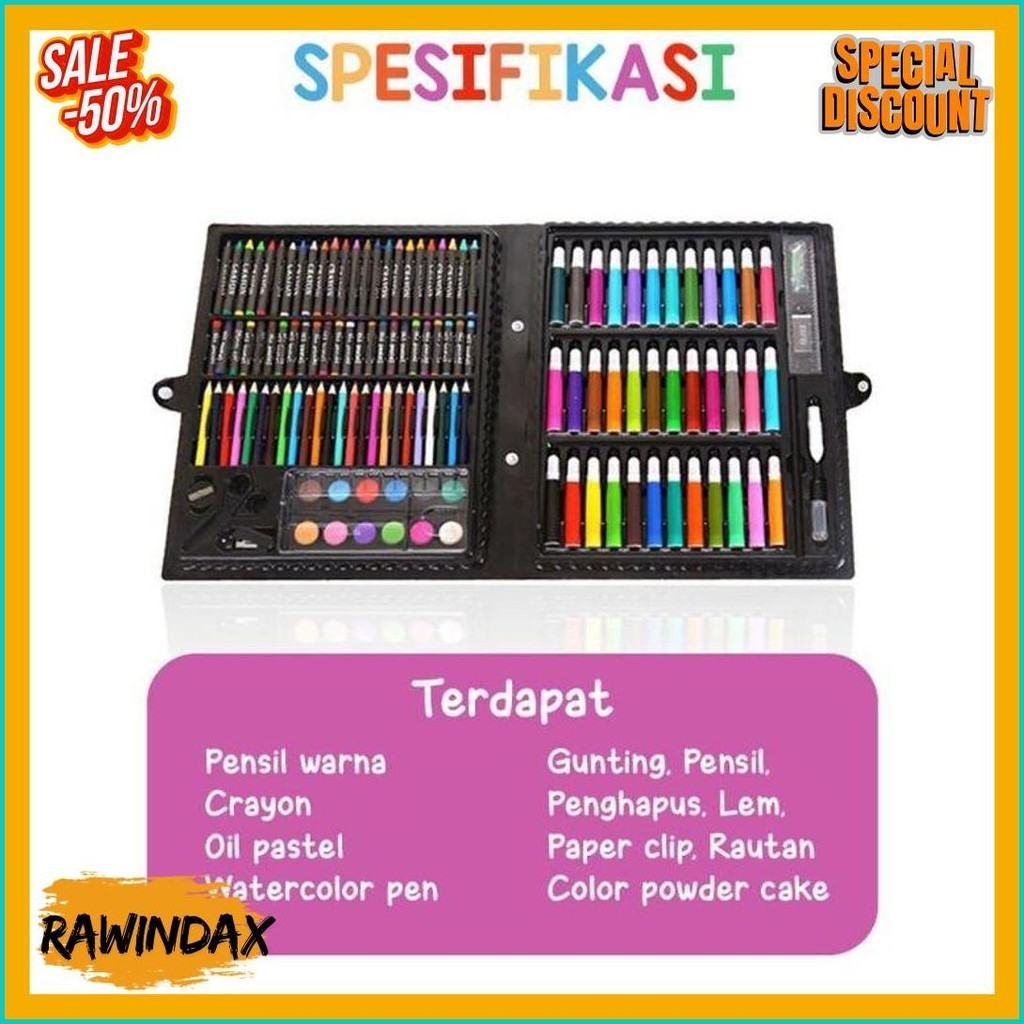 

Art Set Anak 150 Pcs Spidol Crayon Set Menggambar (Cod)