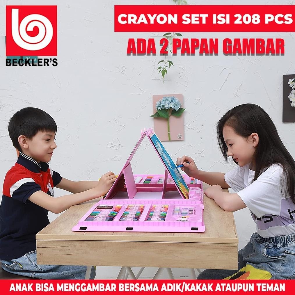 

Crayon Set 208 Pcs / Pensil Warna Alat Menggambar Melukis Anak-Anak Crayon Cat Air Pensil Murah (Cod)