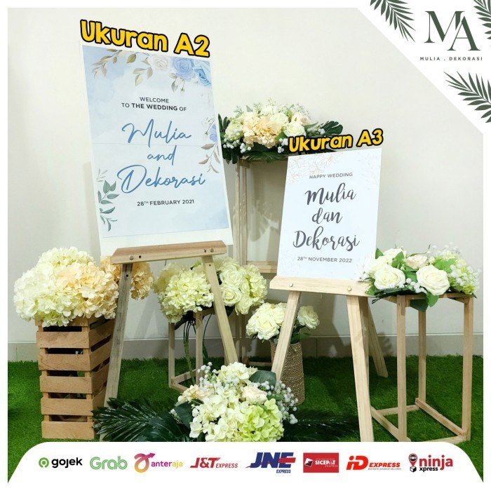 Welcome Sign Wedding Engagement Papan Dekorasi Lamaran+kayu Standing