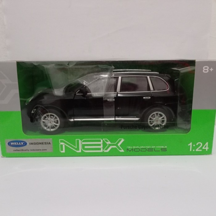 Ane Diecast Mobil Porsche Cayenne Turbo Black Welly 1:24 Mainan Koleksi