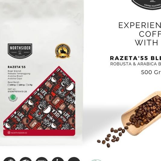 

Northsider Kopi Arabika Robusta Razeta'55 Blend Kopi Susu 500G