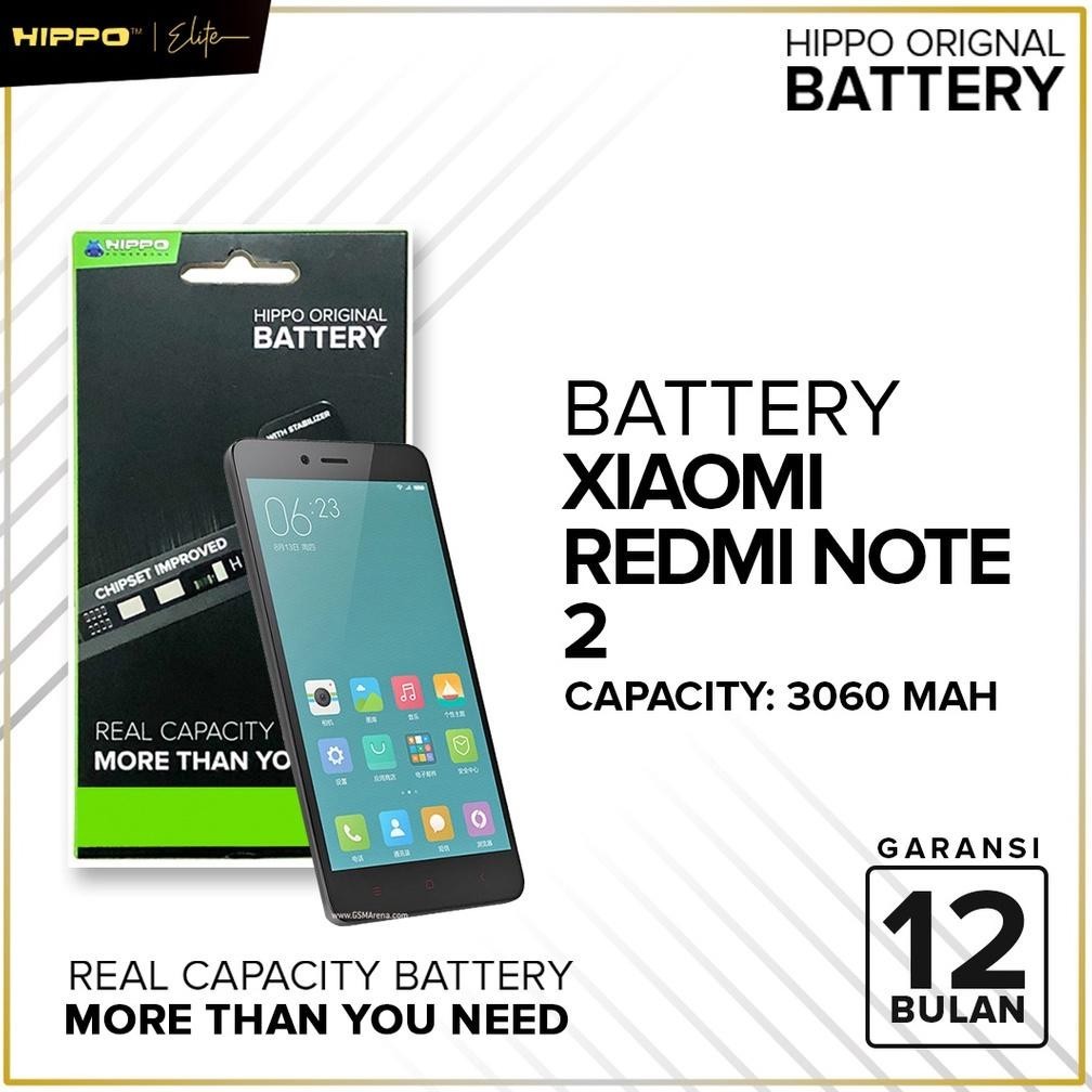 (PROMO) Hippo Baterai Baterry 100% ORI Baterai Xiaomi Redmi Note 2 3850mAh (BM45) Original Batere Pr