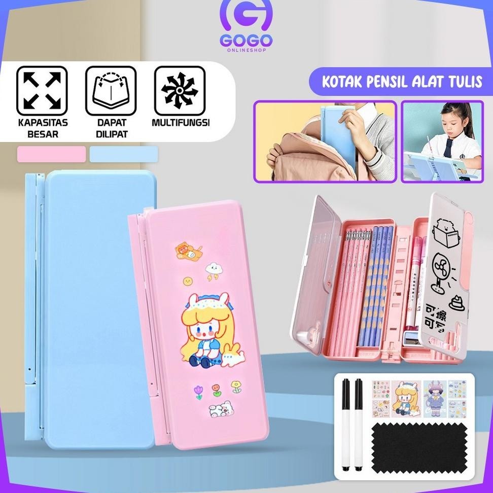 

Big Sale Gogo-A73 Tempat Pensil 2In1 Multifungsi Dengan Tatakan Buku Dan Papan Tulis Praktis / Kotak Pensil Lipat Tempat Penyimpanan Alat Tulis Anak Sekolah / Pencil Case Book Holder Import BisaCod