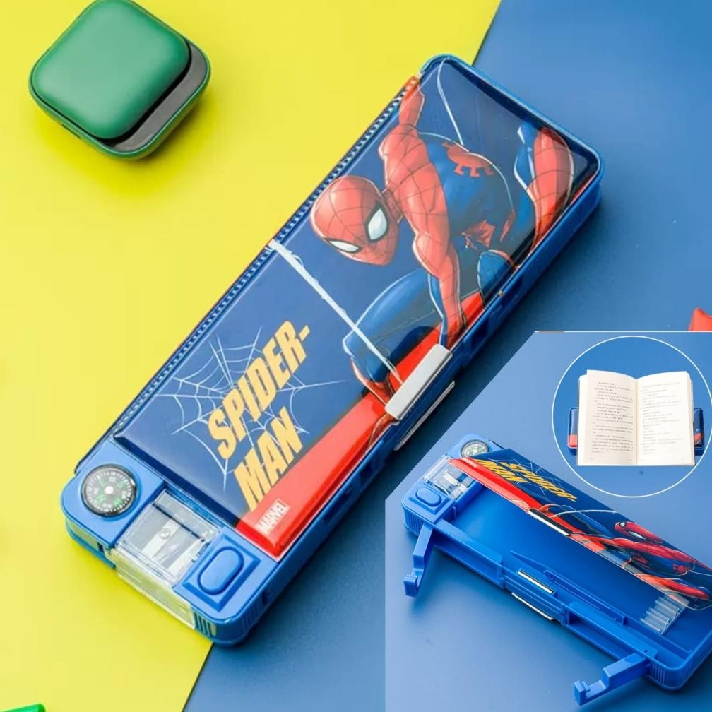 

er-23 Kotak Pensil Anak Laki Laki Ada Sandaran Buku Karakter Spiderman Kapten Amerika Berkualitas