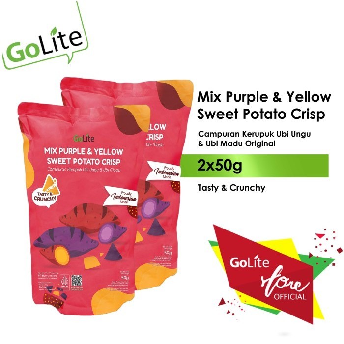 

GoLite Chips Ube Keripik Ubi 50g - Double Pack (Keripik Sehat) K02